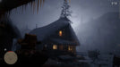 Gameplay image from Red Dead Redemption 2 on PC showing a shootout at night outside a snow-covered cabin. Experience cinematic action—get your Rockstar Social Club CD Key at RushGame.co today