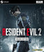 Cover art for Resident Evil 2 Deluxe Edition on PC Steam featuring Leon S. Kennedy standing in the rain with a determined look. Purchase your Resident Evil 2 Steam key today at RushGame.co and dive into the critically acclaimed remake