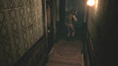 lassic survival horror ambiance as the player explores a dimly lit hallway in Resident Evil HD Remaster. Available now on PC Steam at RushGame.co