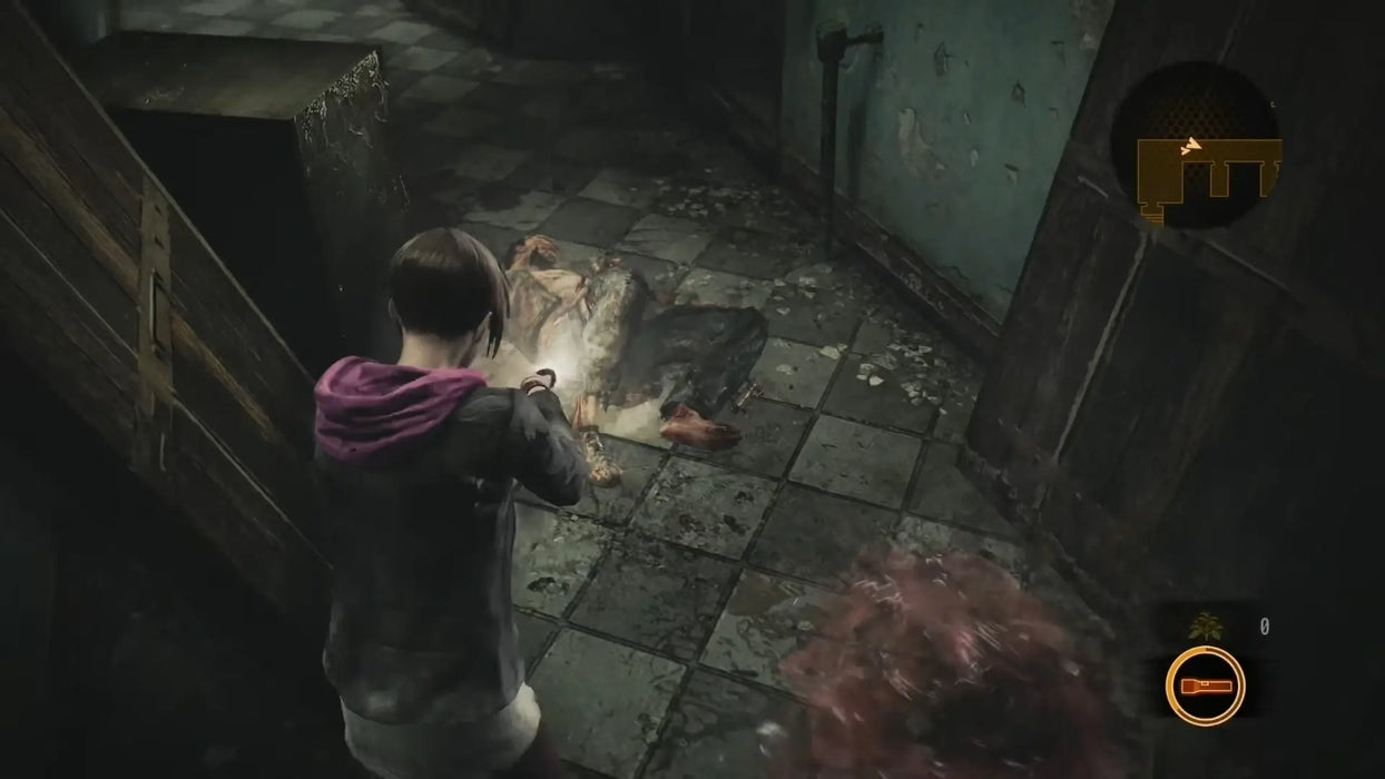 Gameplay image from Resident Evil Revelations 2 Deluxe Edition on PC, depicting a tense combat moment in a decaying facility. Secure your Steam CD key today from RushGame.co and dive into survival horror