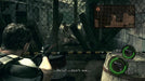 In-game scene from Resident Evil 5 with Chris Redfield aiming at an infected villager behind a gate – experience the action-horror series with a CD key from RushGame.co.