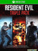 Cover art for Resident Evil Triple Pack featuring Leon S. Kennedy, Chris Redfield, and Jake Muller, available as an Xbox One CD key at RushGame.co – get your digital survival horror trilogy now