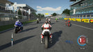 In-game screenshot from Ride 3 Gold Edition on Xbox One depicting a high-speed race, motorcyclist leaning into a sharp corner on a realistic racing track. Purchase your Xbox activation key at RushGame.co