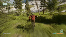 Dynamic gameplay from Riders Republic Complete Edition on PC, capturing a high-speed mountain bike descent through lush forests near Yosemite's Half Dome viewpoint. Available at RushGame.co