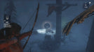 In-game screenshot from Rise of the Tomb Raider on PC Steam showing Lara Croft aiming a bow for a stealth headshot in a snowy forest at night. Buy your digital game key at RushGame.co and experience thrilling stealth action