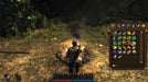 In-game image from Risen for PC Steam, featuring the main character standing at a campfire with the inventory screen open. Unlock your adventure instantly with a Risen Steam key from RushGame.co
