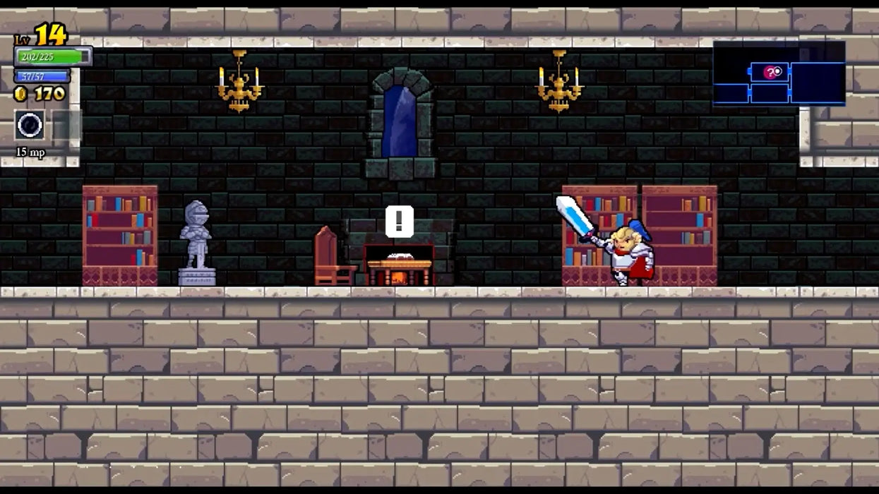 Library scene from Rogue Legacy on GOG, where a knight discovers new secrets in a pixelated castle environment. Get your Rogue Legacy GOG CD Key from RushGame.co and start your journey through endless dungeons with instant code delivery