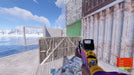 Gameplay image from RUST Console Edition on Xbox, featuring a player aiming a rifle while taking cover in a snowy, fortified area. Unlock your RUST Console Edition Xbox One or Series X/S key quickly at RushGame.co and experience intense multiplayer survival action