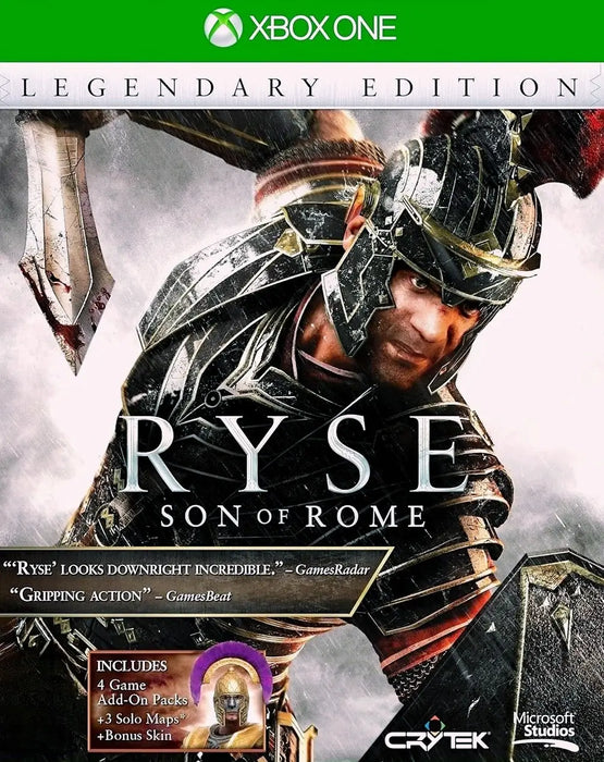 Official cover art for Ryse: Son of Rome Legendary Edition Xbox One, featuring a Roman centurion in detailed armor. Secure your Xbox One key for Ryse: Son of Rome Legendary Edition at RushGame.co and unlock the legendary Roman adventure today