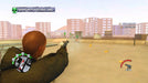 Saints Row 2 Steam gameplay screenshot featuring a rooftop firefight with the player aiming at enemies in Bavogian Plaza. Unlock the chaos—purchase your Saints Row 2 Steam Key from RushGame.co for instant digital code delivery and seamless activation