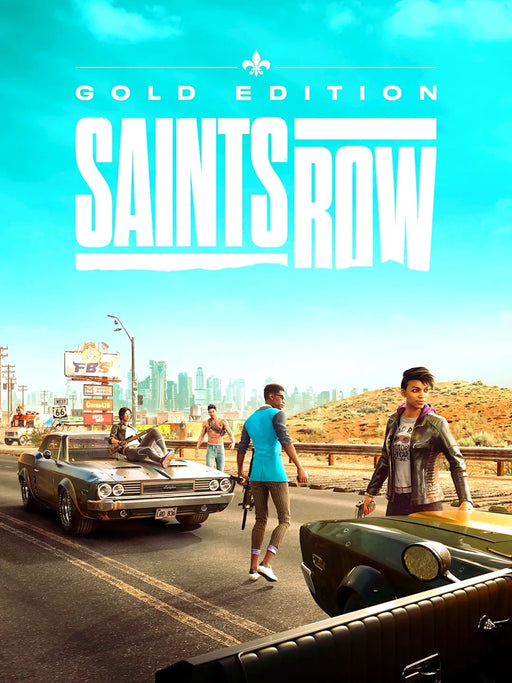 Cover art for Saints Row (2022) Gold Edition on Epic Games, featuring the main crew in a stylized cityscape. Buy Saints Row Gold Edition Epic Games Key from RushGame.co and unlock your adventure instantly.