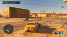 Driving sequence in Saints Row (2022) Gold Edition for Epic Games, showing the player escaping through the city streets in a yellow sports car. Secure your Saints Row Epic Games Key now at RushGame.co for fast, secure digital access