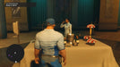 Saints Row Steam gameplay image showing a main character in a light blue outfit at a drink table, surrounded by champagne bottles and flowers, ready to grab a drink at a party. Get your digital Saints Row Steam key today from RushGame.co
