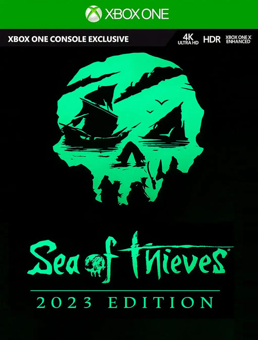 Image of the Sea of Thieves 2023 Edition cover art for Xbox One, Xbox Series X|S, and PC, featuring a glowing pirate skull and ships. Buy your Sea of Thieves Xbox Key at RushGame.co for instant digital delivery and set sail on epic adventures.
