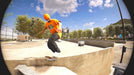 In-game image from Session Skate Sim Supporter Edition Steam, showing a skater in an orange shirt sliding a ledge in a sunny skate park. Unlock advanced skating action by purchasing your Session Skate Sim Supporter Edition Steam Key at RushGame.co today