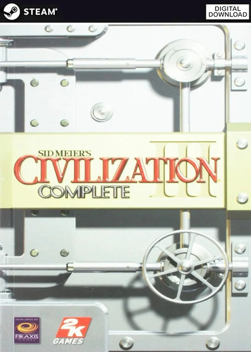 Sid Meier's Civilization 3 Complete Edition Steam game cover featuring the iconic vault door design. Buy Civilization 3 Steam keys at RushGame.co for instant digital download and unlock a classic strategy experience on your PC.