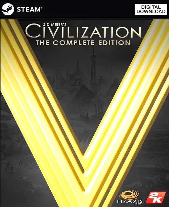 Cover art for Sid Meier's Civilization V Complete Edition for Steam digital download. Get your Civilization V Steam code at RushGame.co and experience the acclaimed turn-based strategy game with all expansions included.