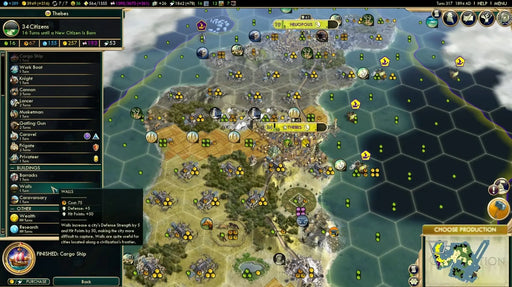 In-game city management screen from Sid Meier's Civilization V Gold Edition on PC Steam, showing detailed city planning, resources, and production menus. Buy Civilization V Gold Edition Steam key instantly at RushGame.co and lead your civilization to greatness