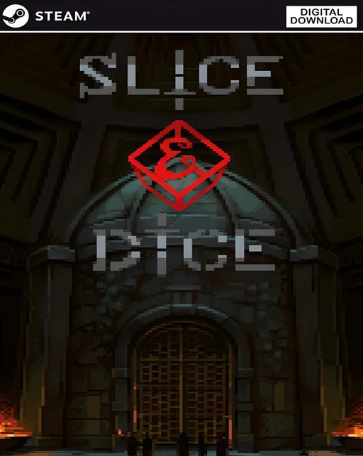 Cover art for Slice and Dice Steam Key (digital download), highlighting the game’s logo and dungeon entrance in pixel-art style. Unlock Slice and Dice on Steam with a secure game key from RushGame.co—buy your code now!