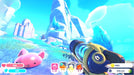 Screenshot from Slime Rancher 2 on Steam showing a vibrant, colorful landscape with a pink slime and the player's vacuum gun. Buy Slime Rancher 2 Steam Key for instant delivery at RushGame.co
