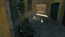Intense urban firefight in Sniper Elite V2 Remastered for Steam, as the player takes aim at an enemy across a debris-filled plaza—secure your Steam key at RushGame.co and relive this epic shooter adventure