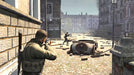 Tense encounter in Sniper Elite V2 Remastered for Xbox One as the protagonist takes aim at an enemy on the deserted city streets, emphasizing realistic ballistics and wartime atmosphere. Purchase your Xbox One key at RushGame.co and unlock enhanced graphics and all campaign missions today