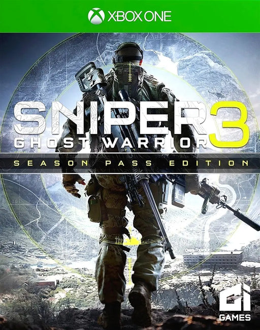 Cover art for Sniper Ghost Warrior 3 Season Pass Edition on Xbox One, featuring a lone sniper with tactical gear. Secure your Season Pass Edition Xbox key at RushGame.co and experience elite sniper missions today