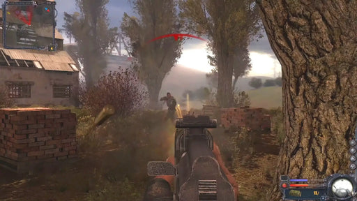 Screenshot from S.T.A.L.K.E.R.: Clear Sky on Steam, showing intense firefights in a radioactive wasteland. Buy your STALKER Clear Sky Steam CD Key at RushGame.co and experience gripping action in the post-apocalyptic Zone.