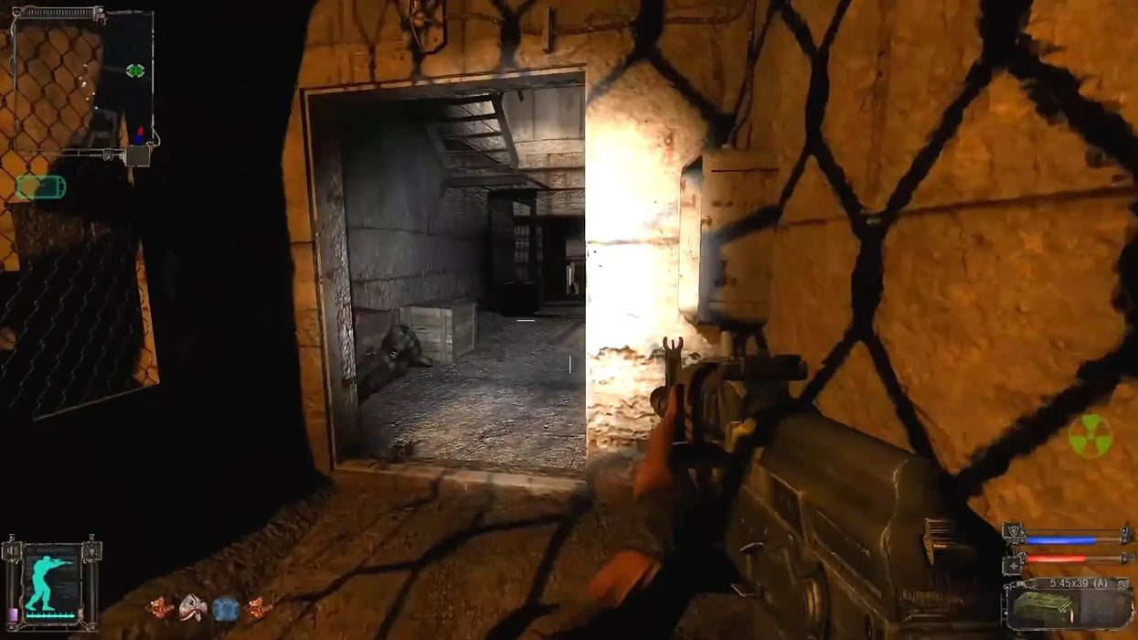 Navigate post-apocalyptic buildings and intense firefights in S.T.A.L.K.E.R.: Shadow of Chernobyl. This screenshot captures immersive combat and atmospheric visuals. Get your official GOG CD Key for S.T.A.L.K.E.R. Shadow of Chernobyl at RushGame.co and start your adventure today.