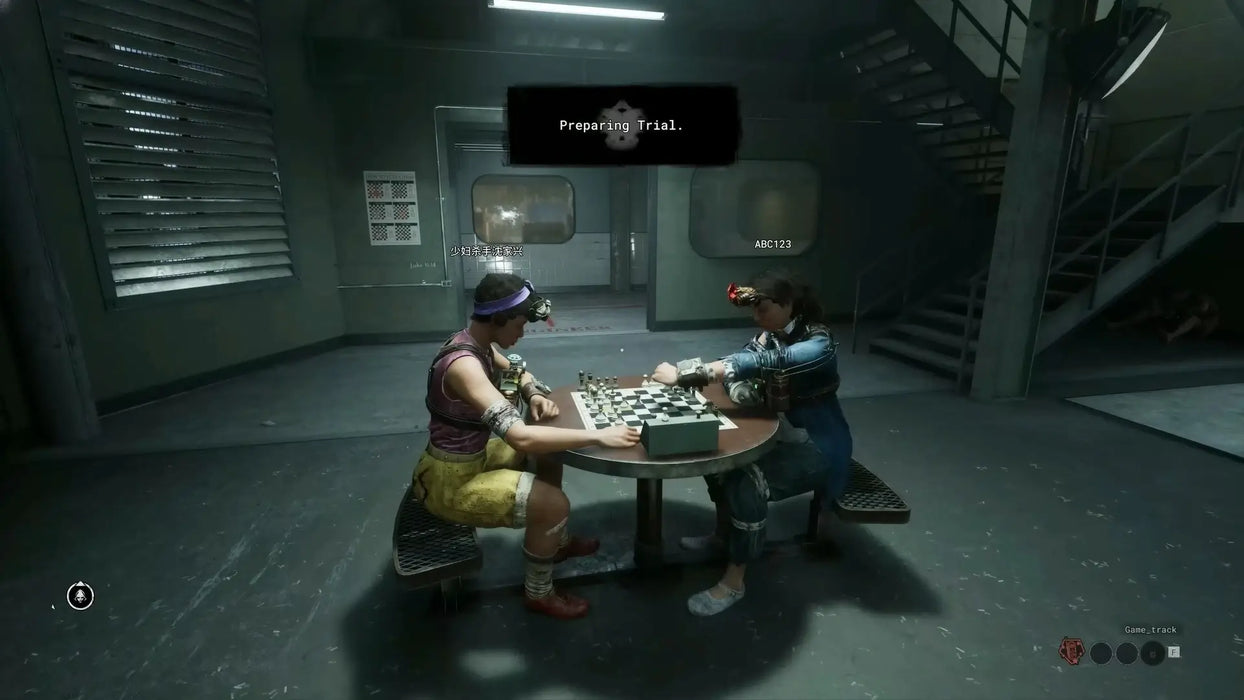 Players preparing for a trial in The Outlast Trials Steam Key, featuring co-op survival horror gameplay. Purchase the game key at RushGame.co for fast delivery and secure payment