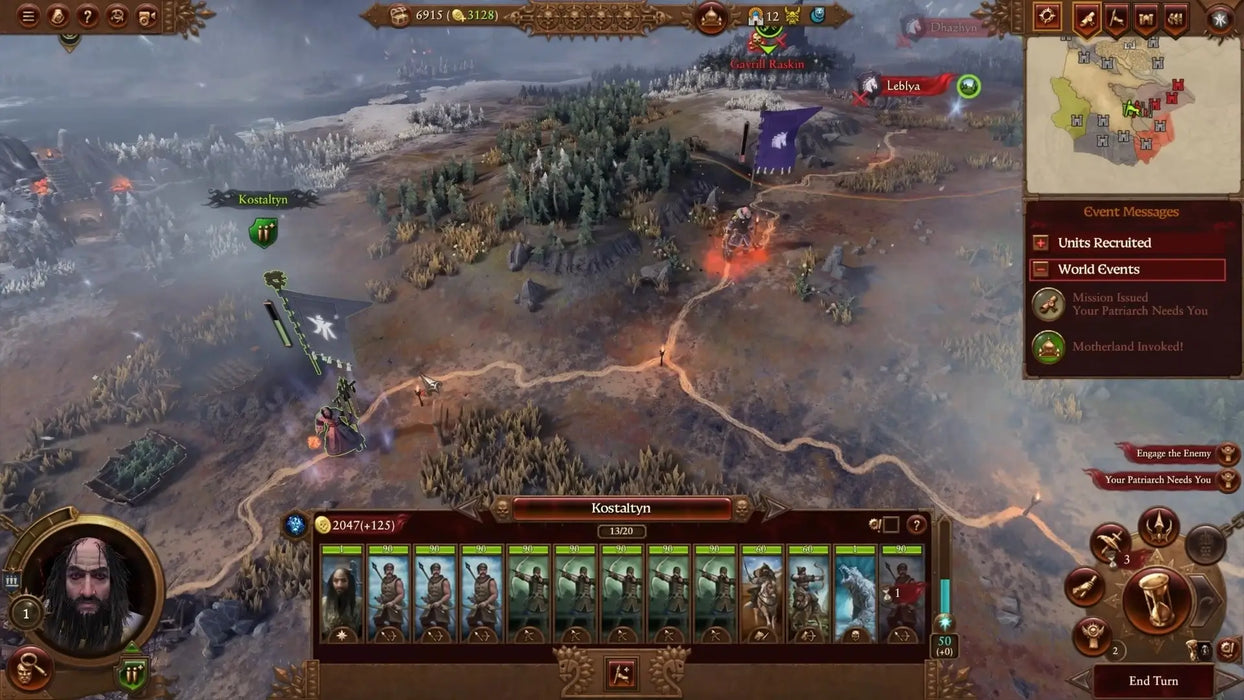 Campaign map view in Total War: Warhammer Trilogy Steam Key, showing army movements and strategic planning across the Warhammer fantasy world. Get your Steam Key instantly at RushGame.co